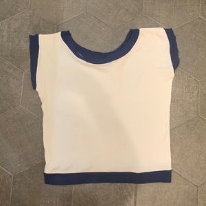 Oscar De La Renta Sweater Vest-Blue/White Oversized Fit